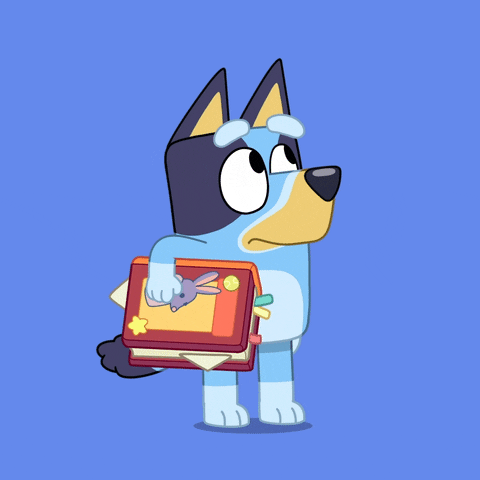 Bluey Looking Top Right